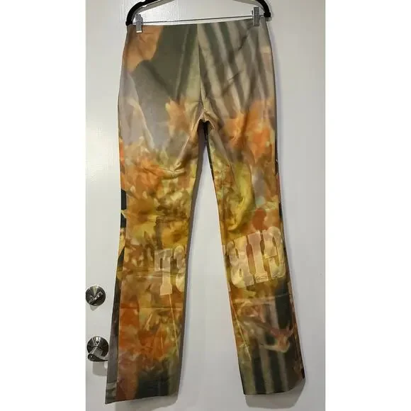 Elliss Orange Sunflower Jeans Print Multi Graphic Size Large NWT Organic Cotton